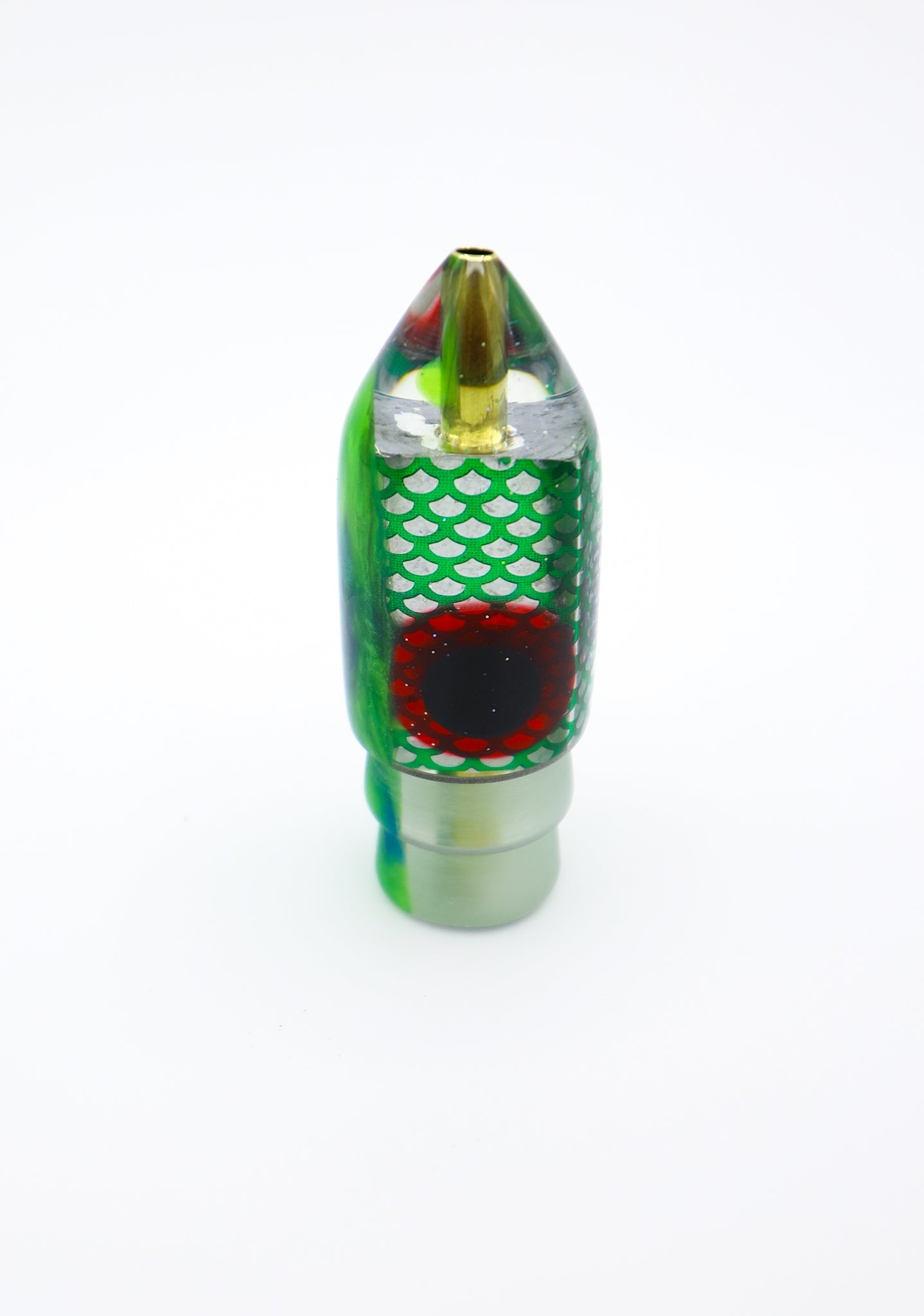 7" Bullet Pearl Hat Green Fish