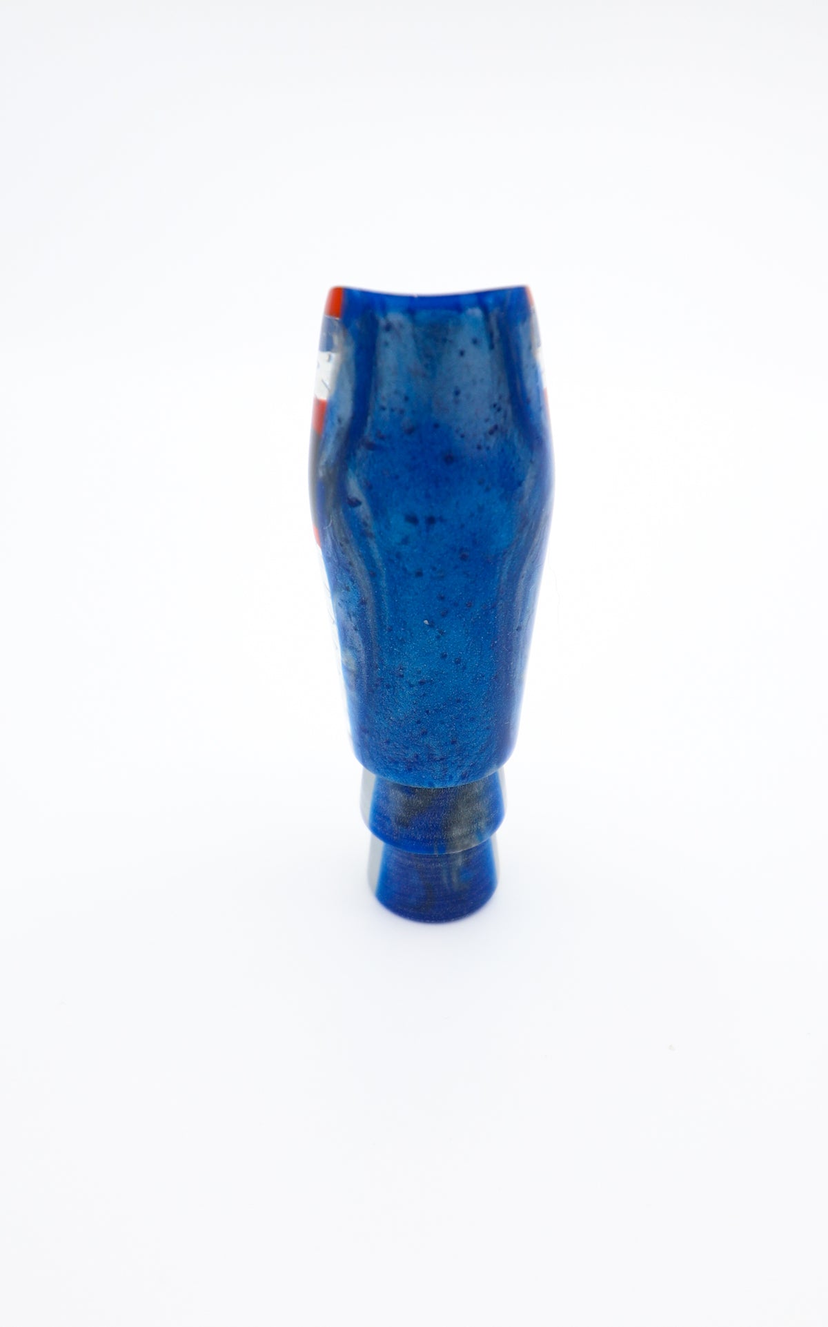 7" 100%ER Blue Swirl Pearl Hat Silver Fish