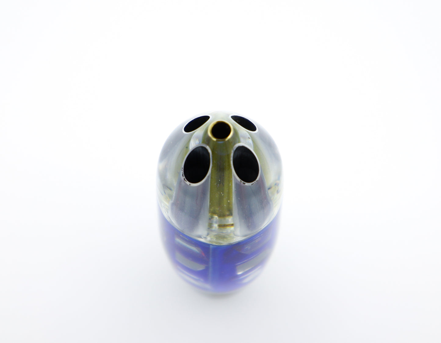 9" 4-Hole Jet Broken Glass Blue