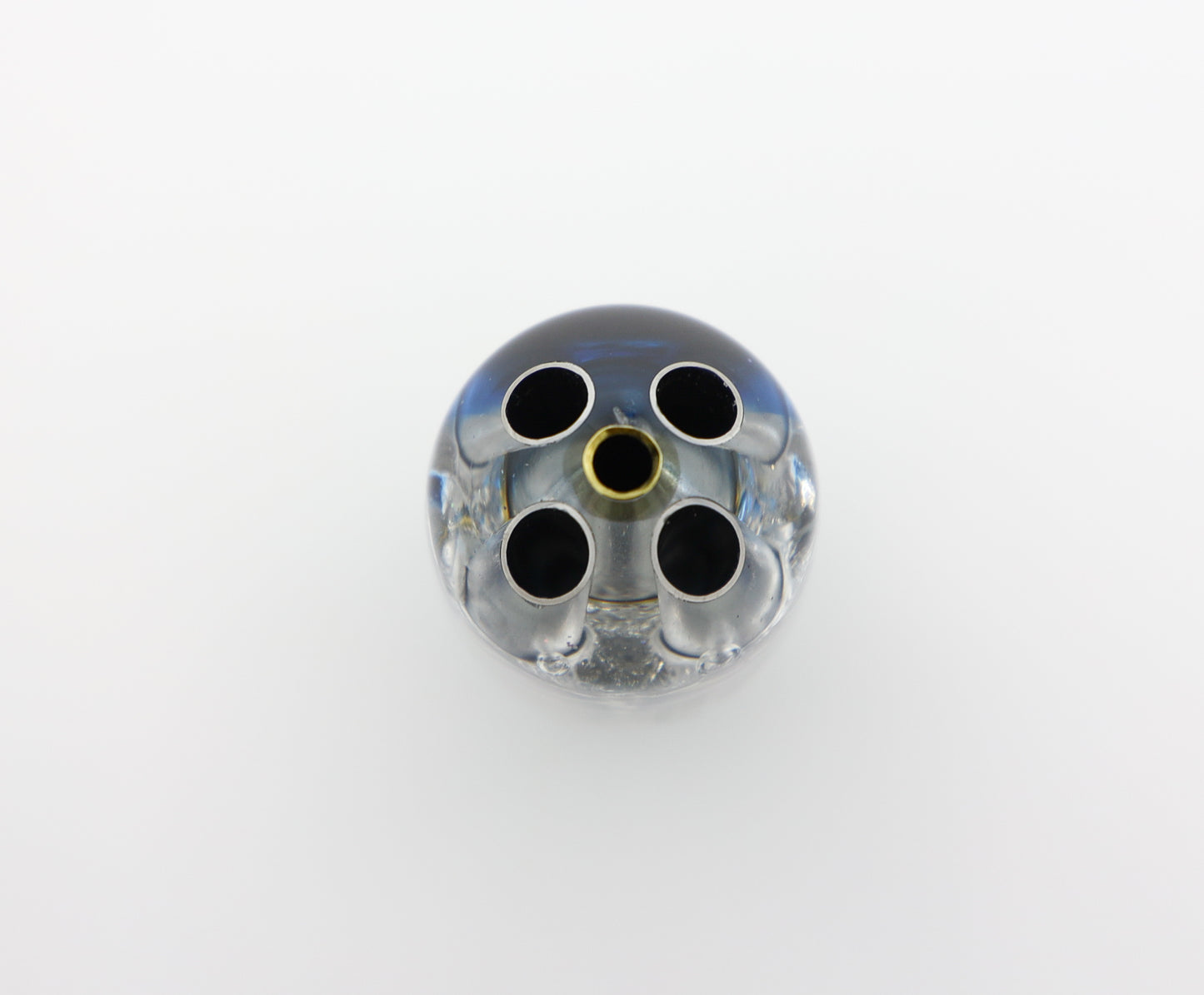 9" 4-Hole Jet Black Blue Hat