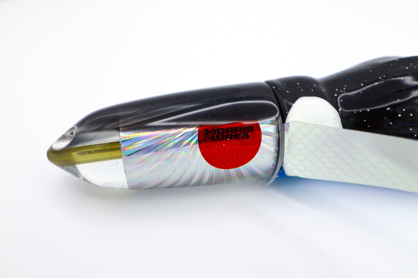 9" Jet Black Pearl Hat w/ Fish Wings