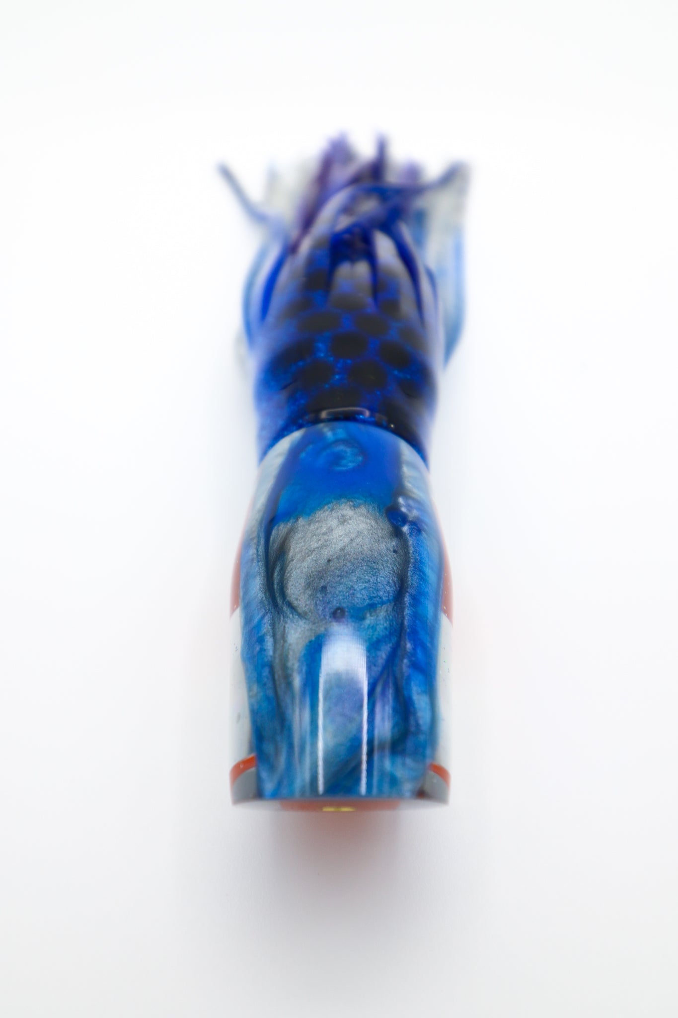 7" Slant Blue Swirl Pearl Hat