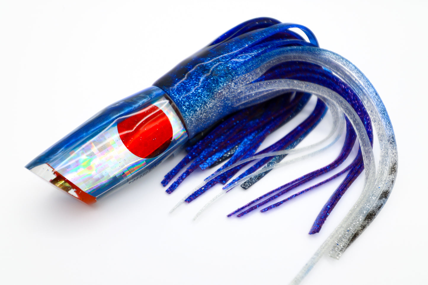 7" Slant Blue Swirl Pearl Hat