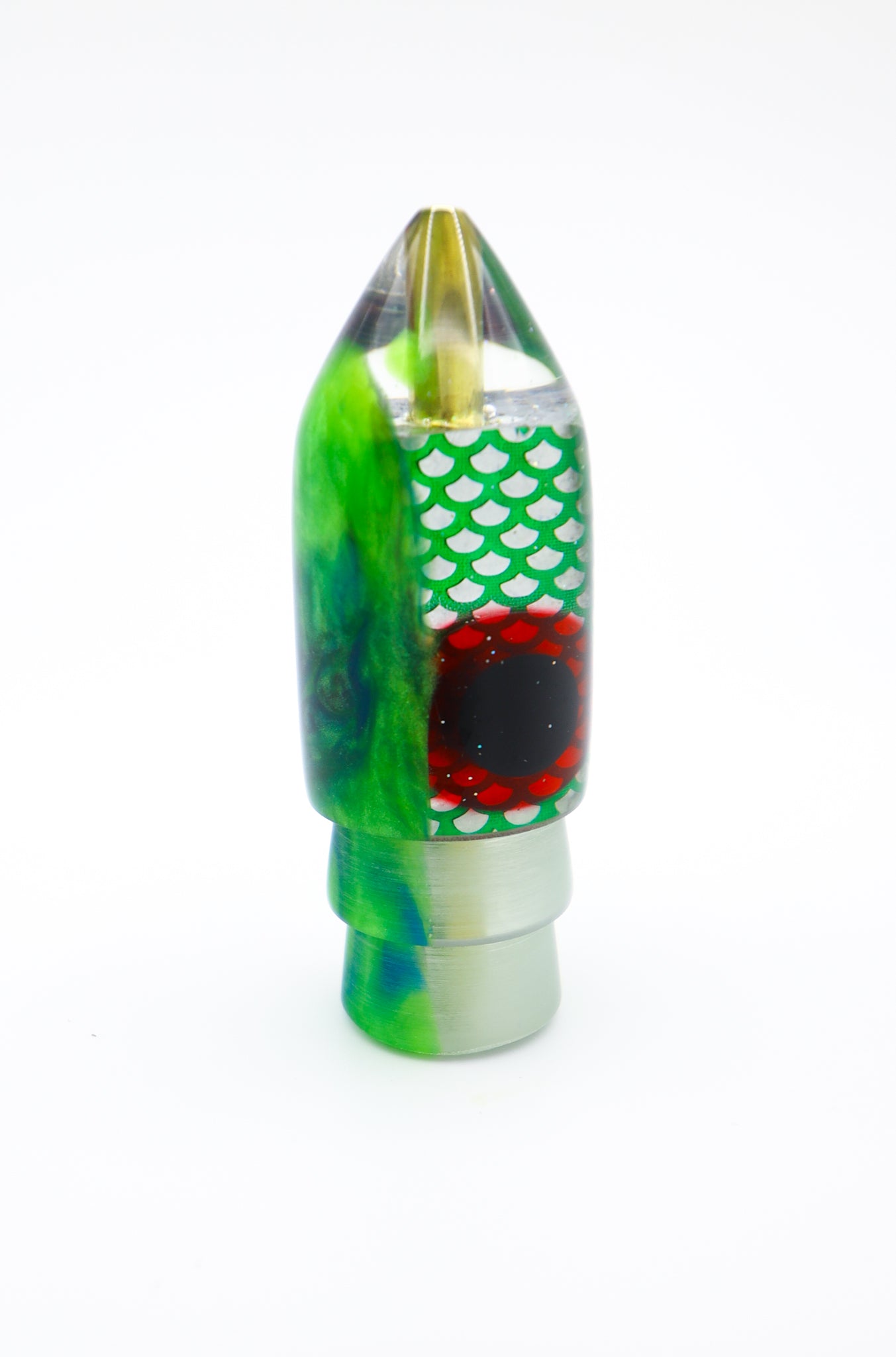 7" Bullet Pearl Hat Green Fish