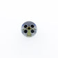 7" 4-Hole Jet Black Hat Blue Stripe