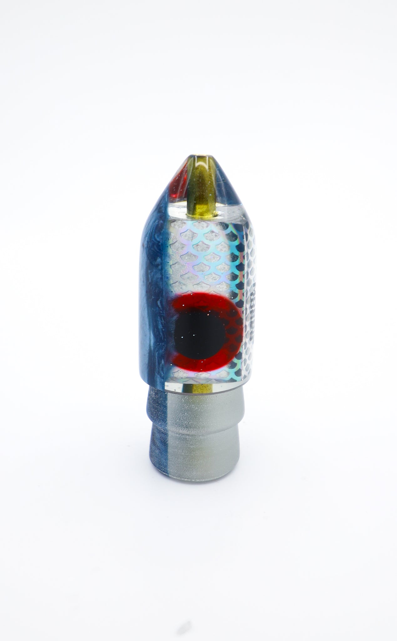 7" Bullet Blueberry Hat on Silver Fish